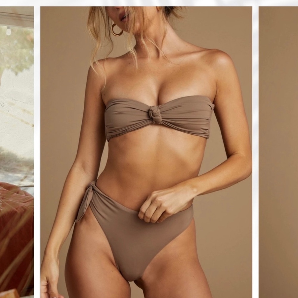 Sivan Ayla Tan + Lines Bikini in Latte